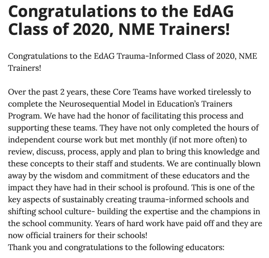Congratulations to the EdAG Class of 2020, NME&nbsp;Trainers!